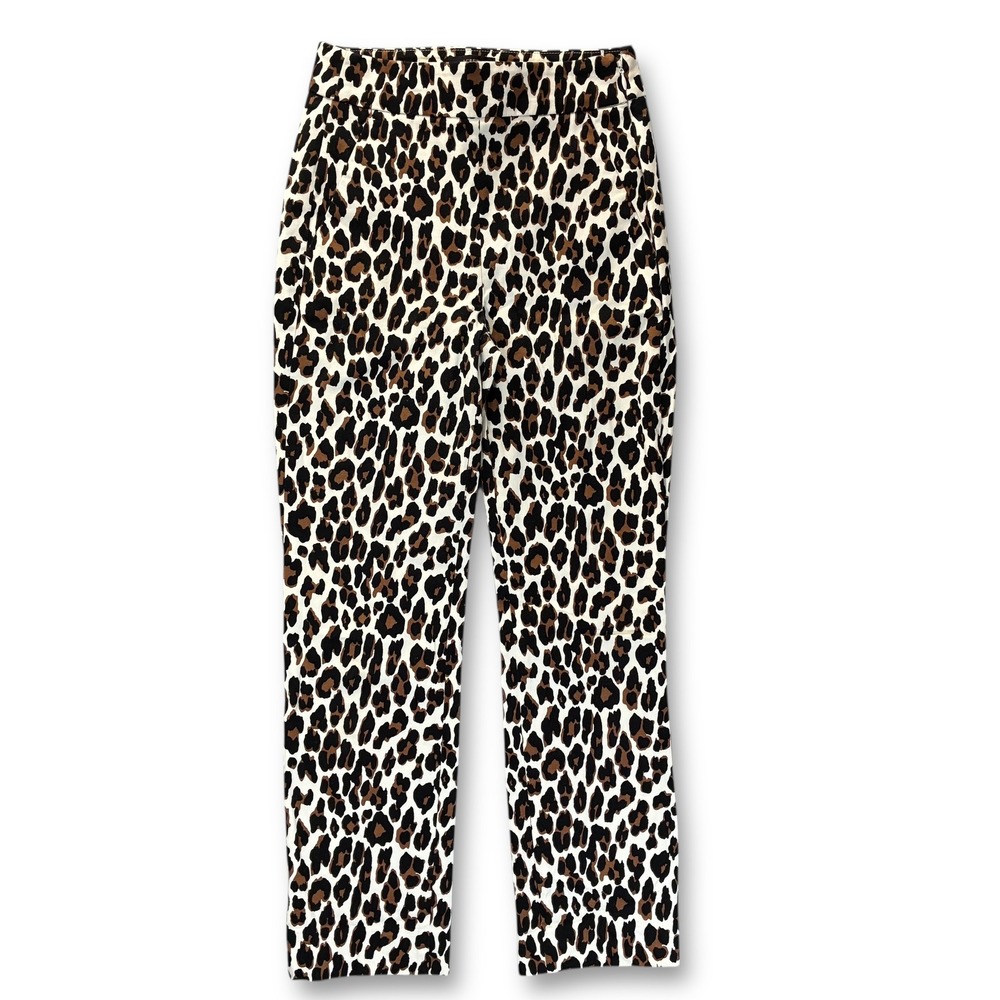 EUC J.Crew Remi Leopard Print High Rise Crop Pants Women's 00